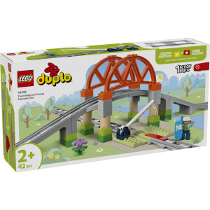 Spielset mit Bahnstrecke: Eisenbahnbrücke und Schienen